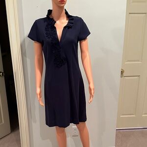 Lilly Pulitzer Navy Dress with Floral Embellishments